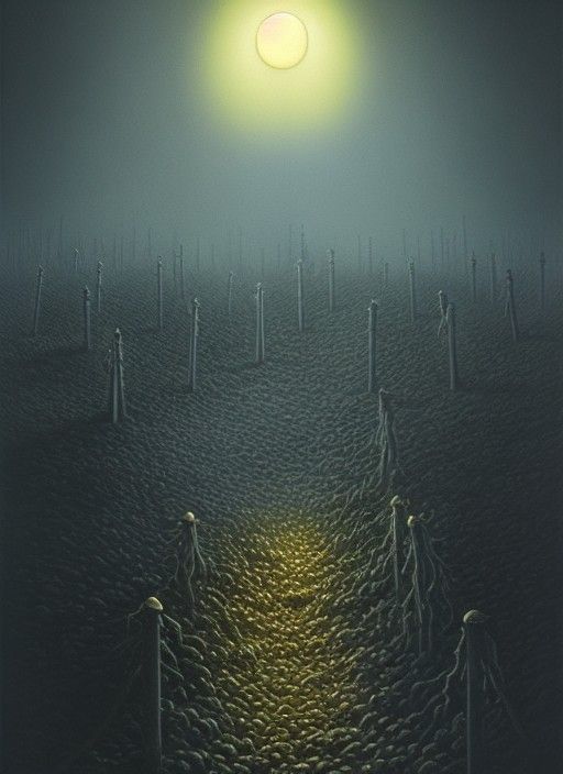 Surreal Ghost Fruit Dreamscape in 3D Shading