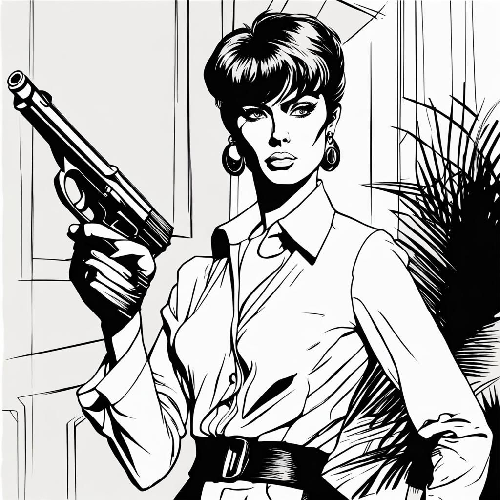 Elegant Line Art Portrait of a Woman