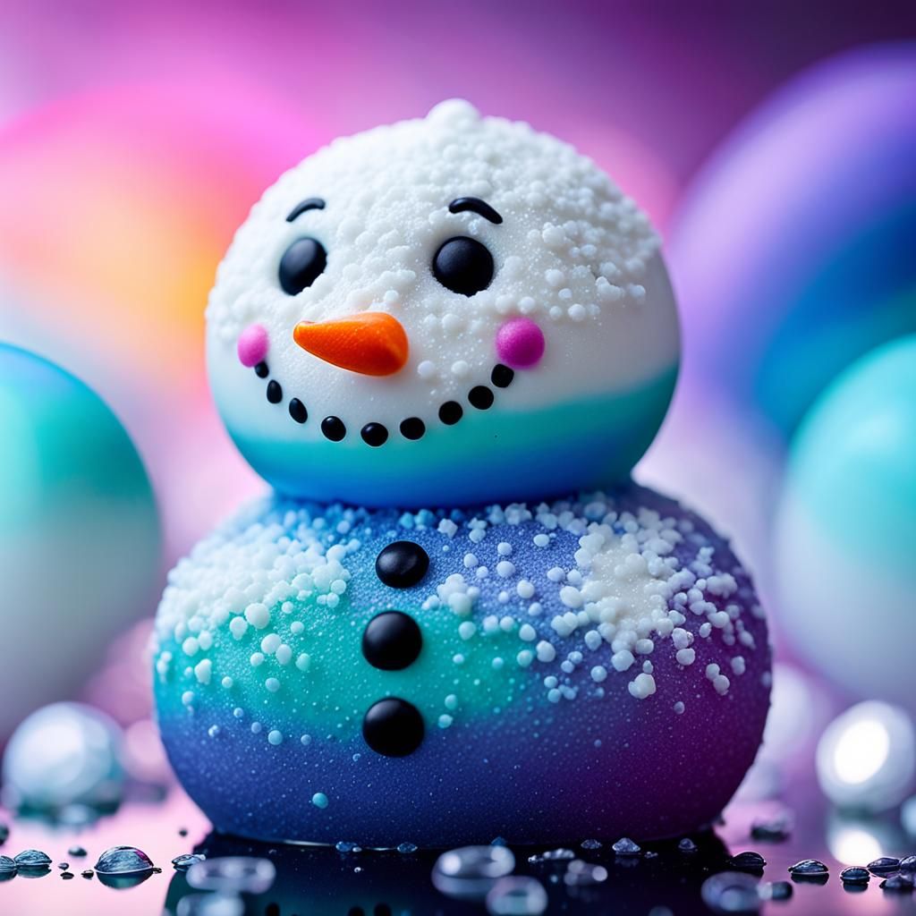 Surreal Soap Snowman: Intricate Fantasycore Art