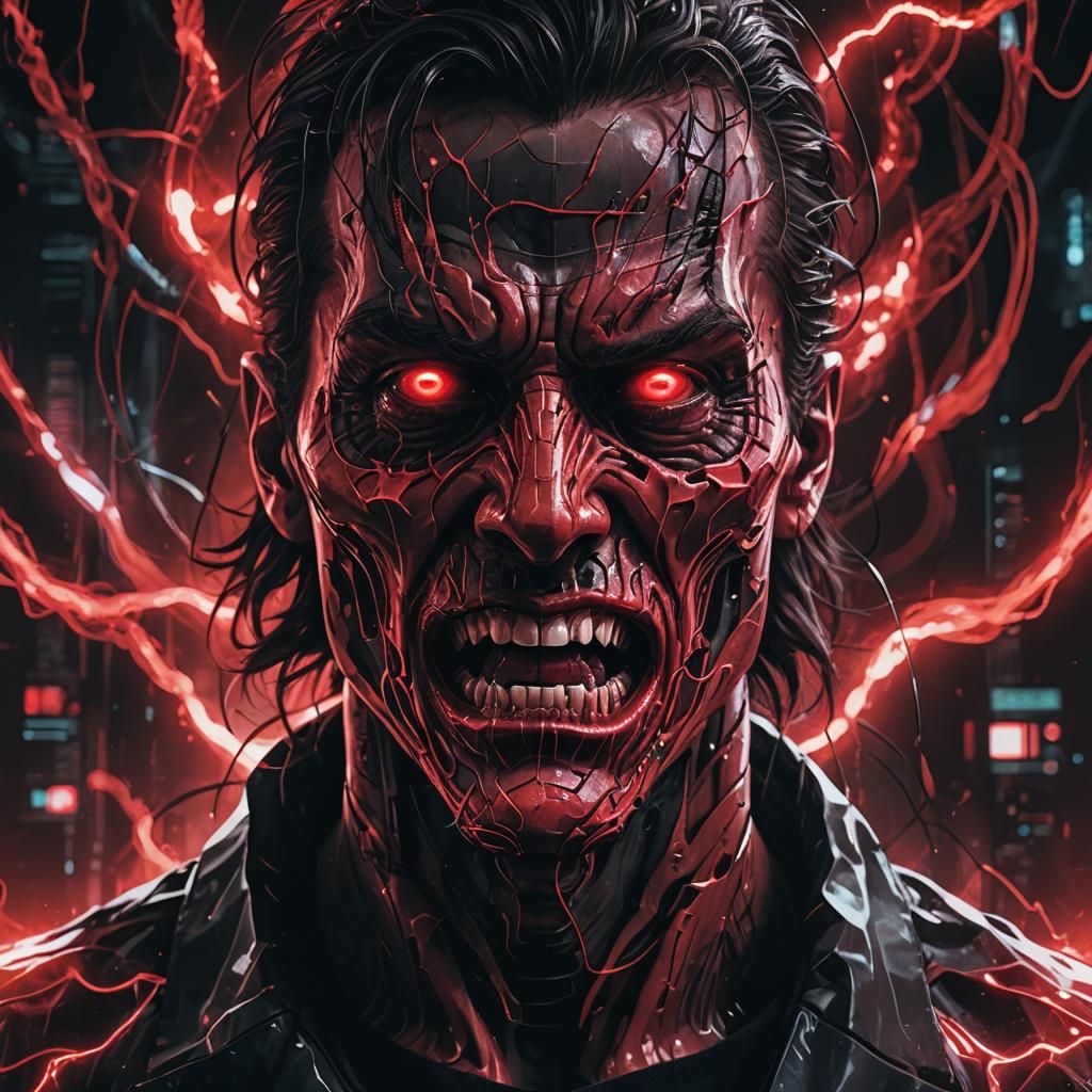 Menacing Beatboxer: Dark Concept Art Portrait