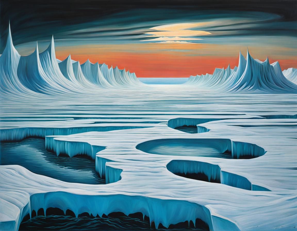 Distorted Frozen Sea, Expressionist Style