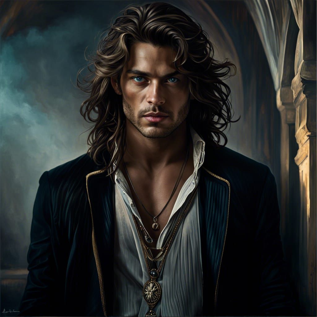 Detailed Portrait of Handsome Man in Hyperdetailed Style