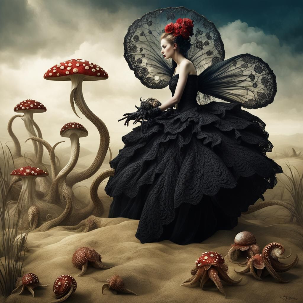 Octopus Fairy with Snails in Stunning 3D Render