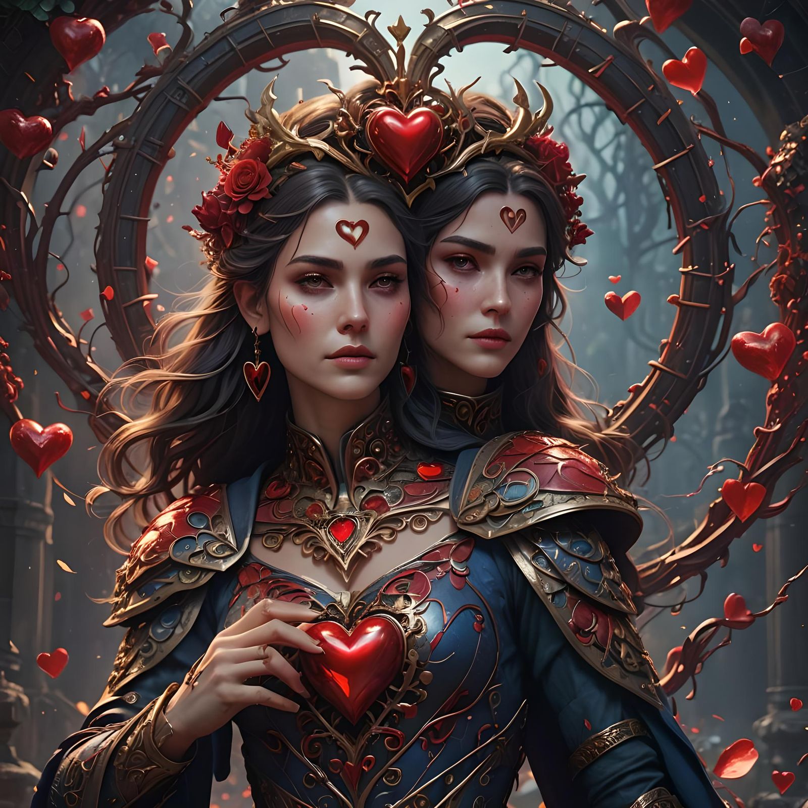 Heart Woman Love in Detailed Matte Painting