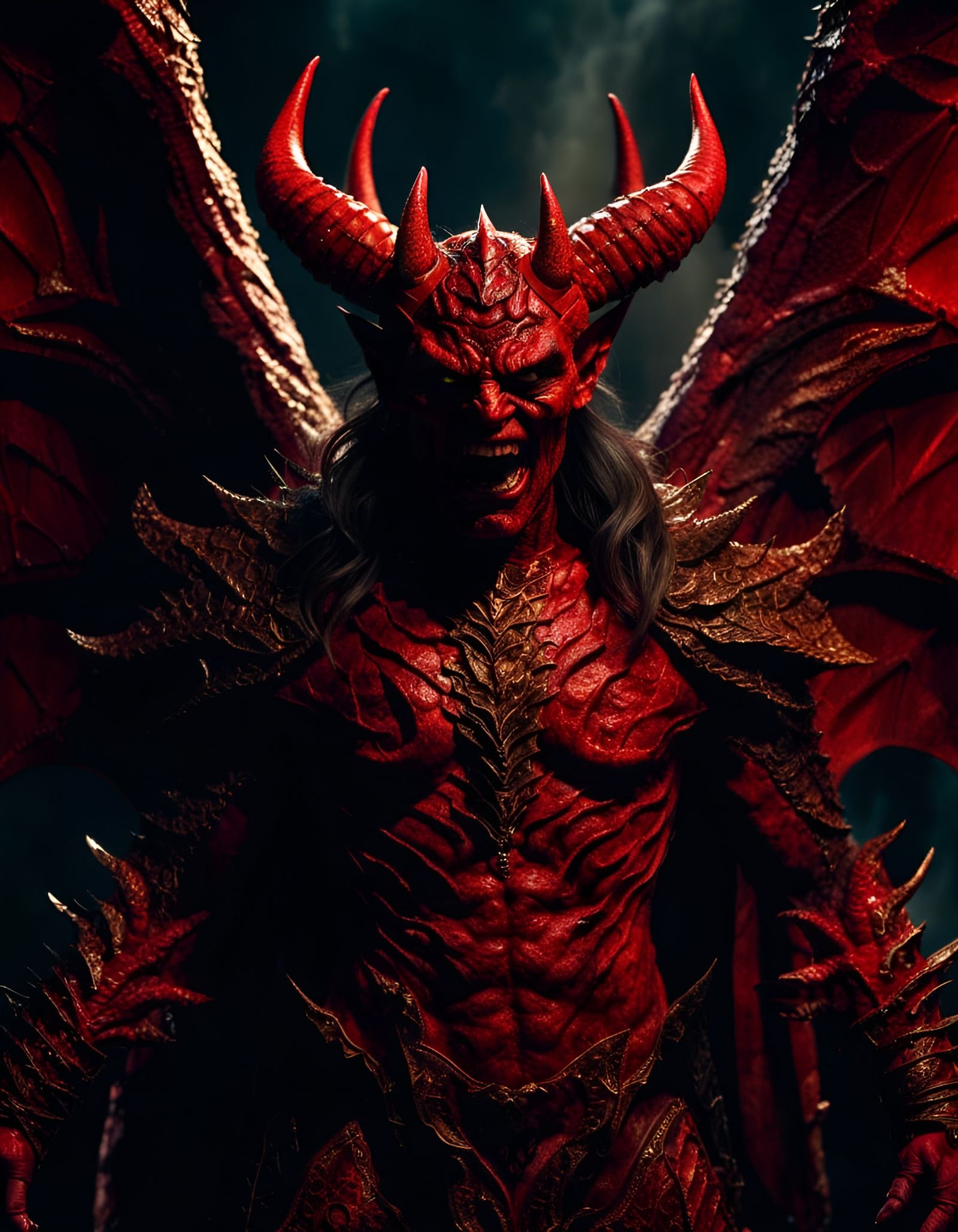 Horrifying Demon King Portrait in Hell