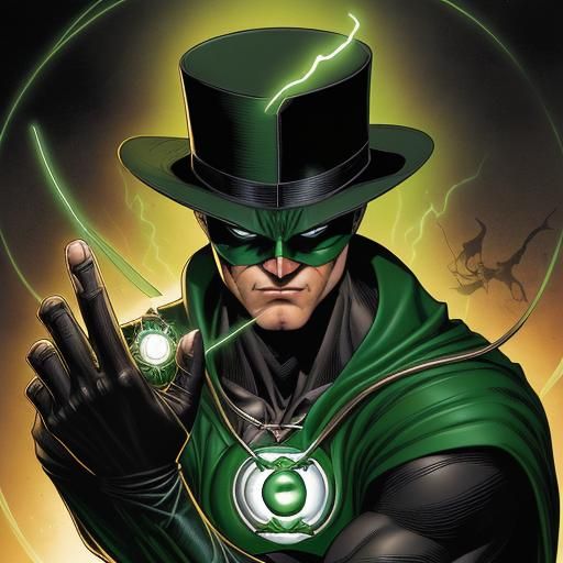 Zorro with Green Lantern Ring in Comic Art Style
