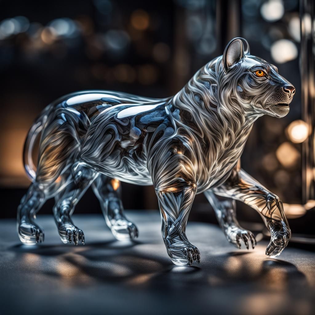 Hyperrealistic Glass Animal in High Definition