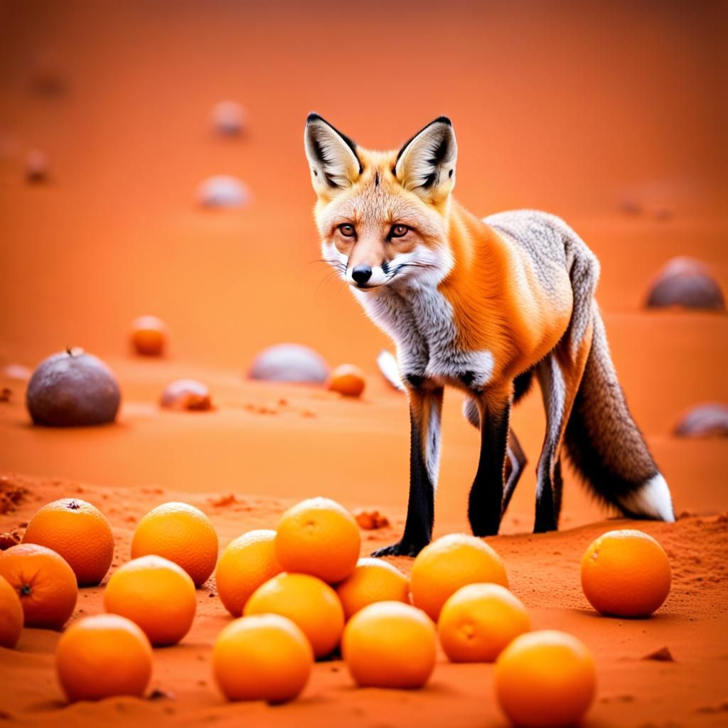 Fox Frolics with Oranges on Mars: High-Contrast Photography