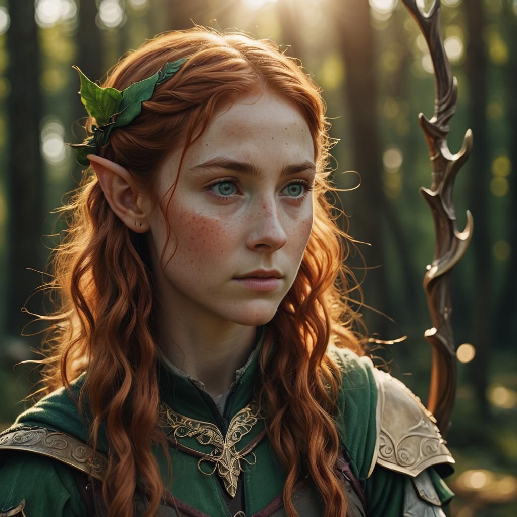 Elf Archer in Cinematic Style with Vibrant Colors