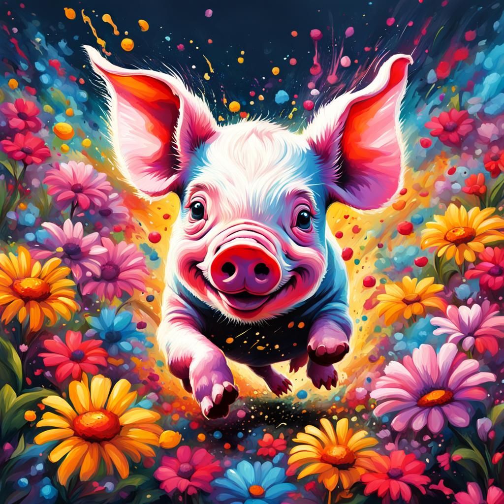 piglet in flowers!