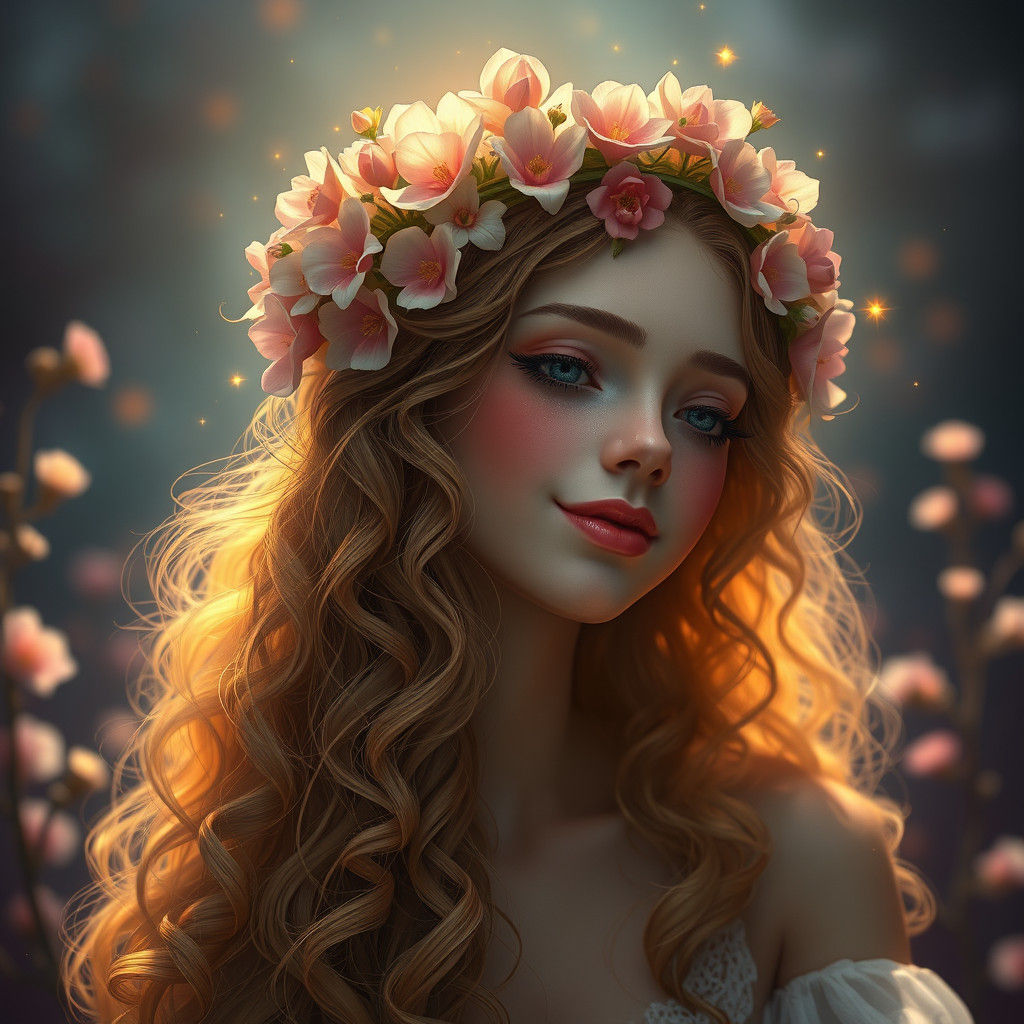 Fantasy Flower Girl with Starlight Crown