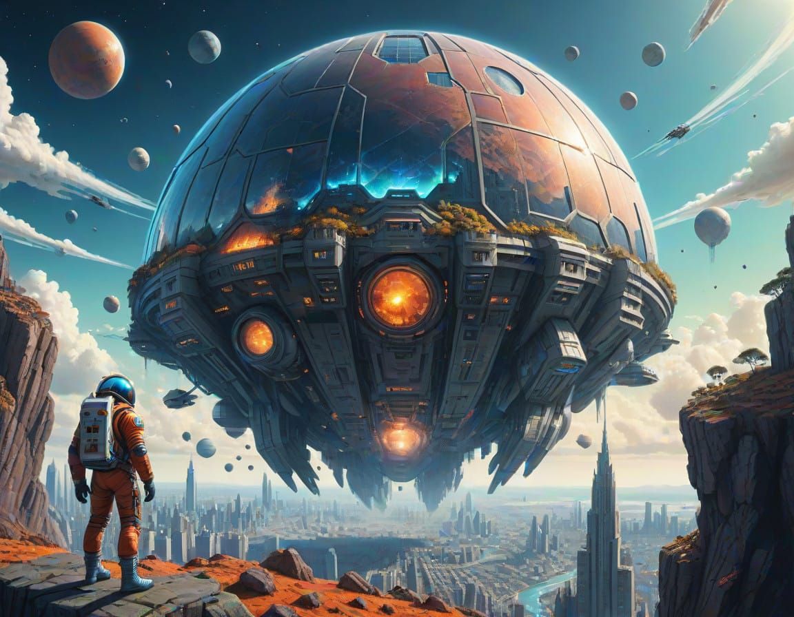 Epic Intergalactic Metropolis in a Colossal Dome