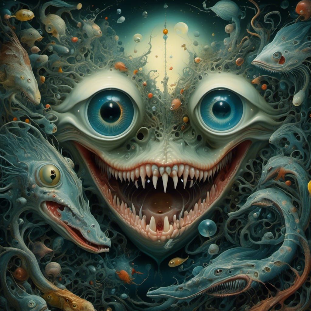 Surreal Eelscape: A Digital Painting in Psychedelic Fantasy ...