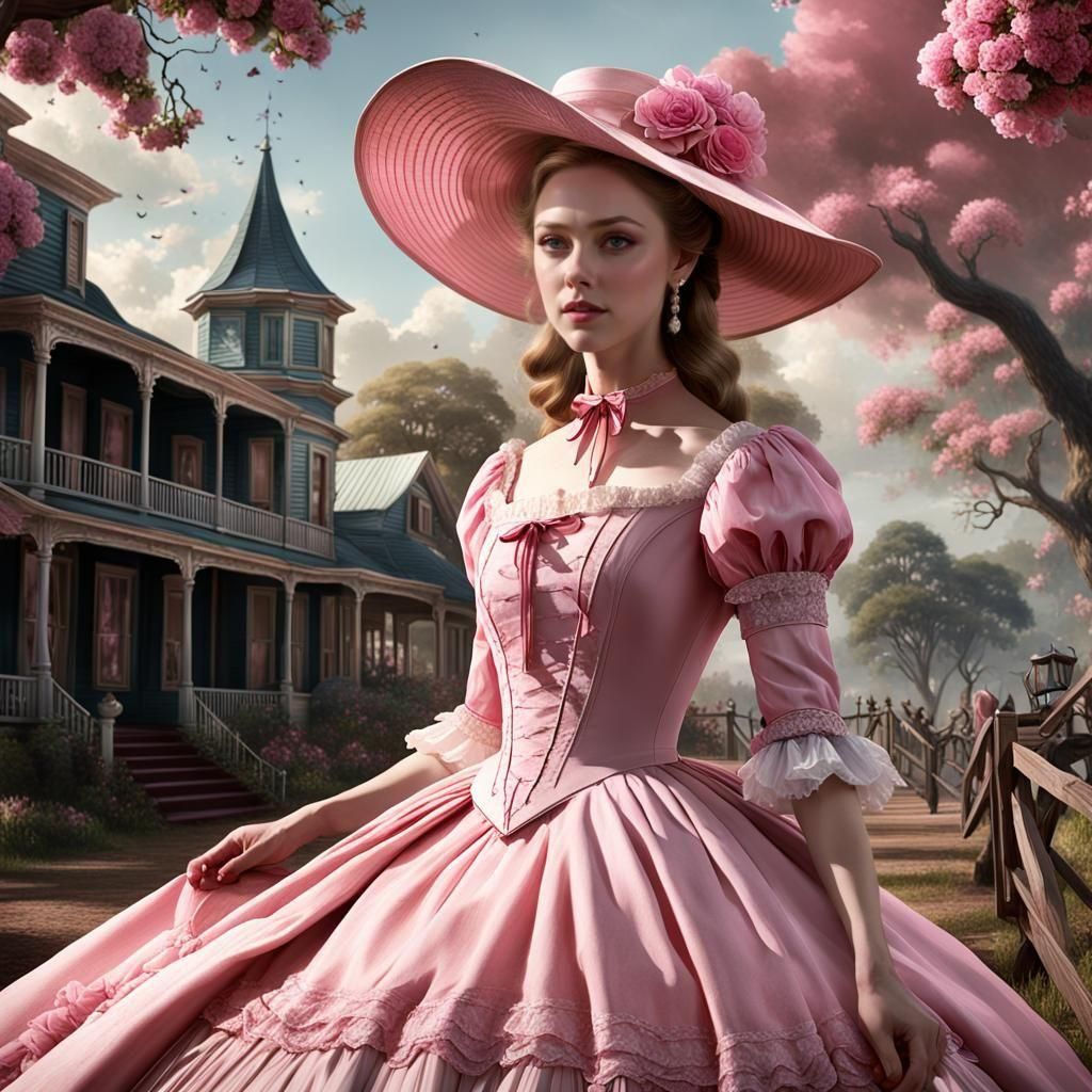 Amanda Seyfried as Southern Belle in Pink Dress