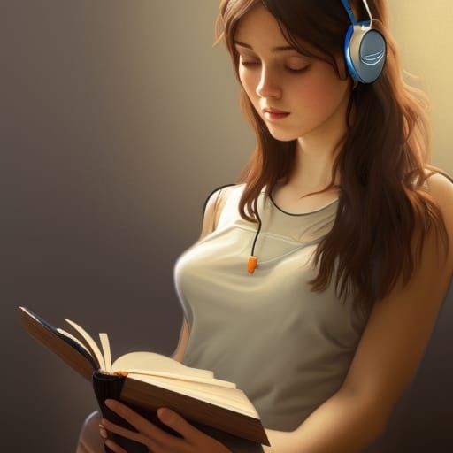 Girl Reading Book: Hyperdetailed Artgerm Style Portrait