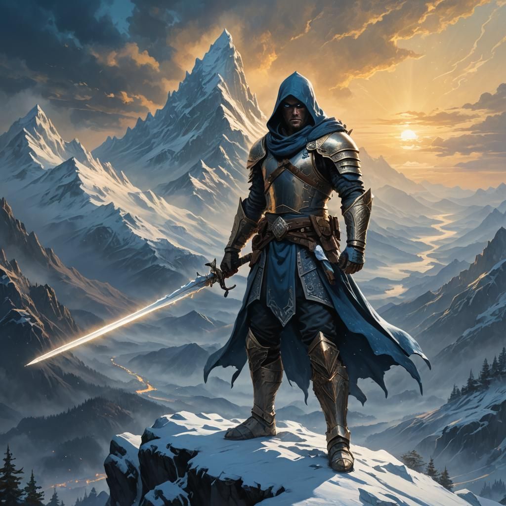 Heroic Fantasy Warrior with Glowing Sword