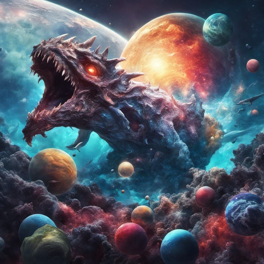 Hyperrealistic Ocean Monsters in Space