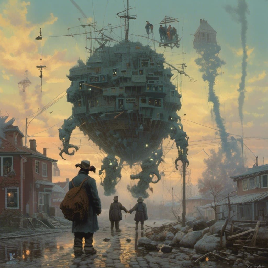 Dystopian Freedom: A Dark Impressionistic Vision