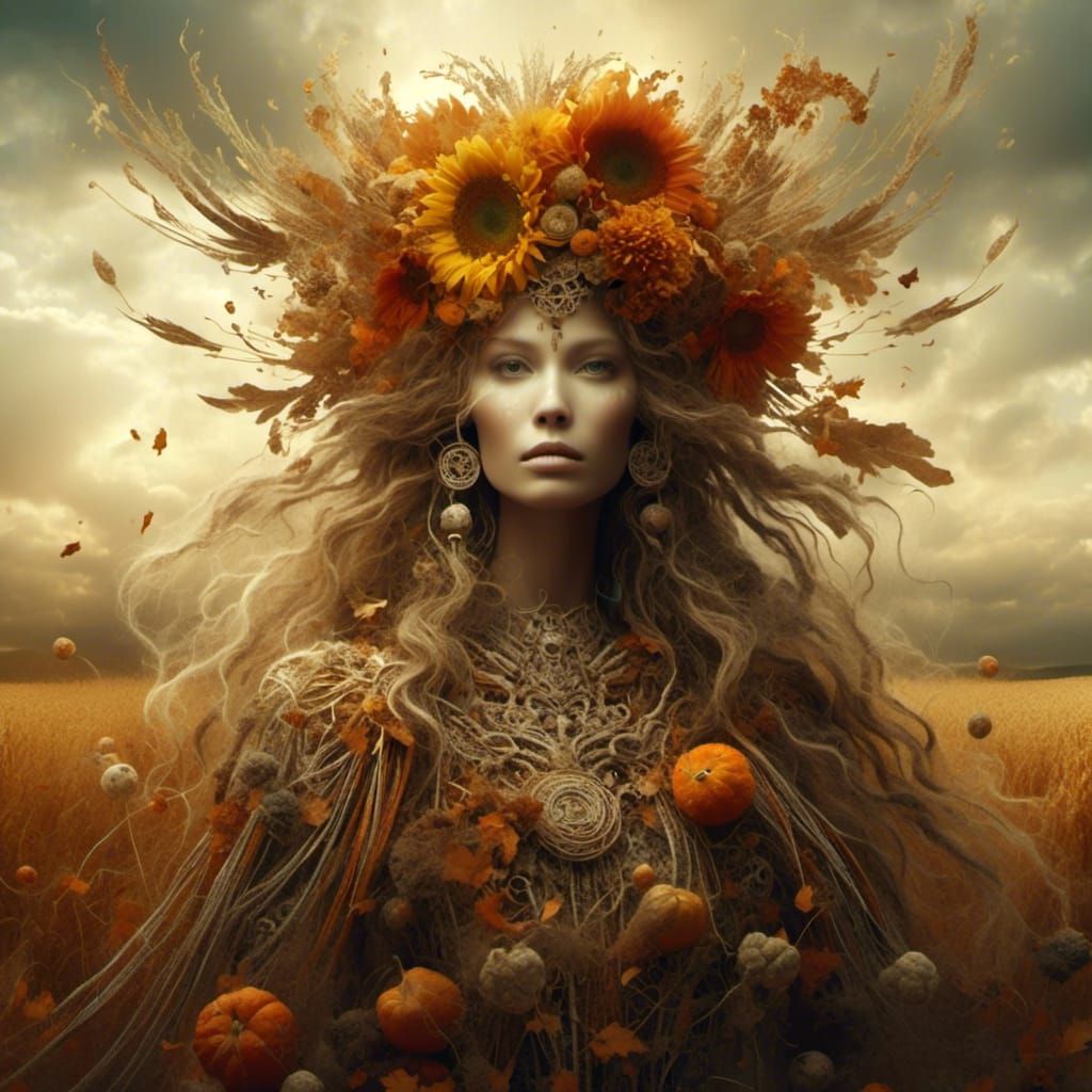 Goddess of the Harvest: A Majestic AI Creation