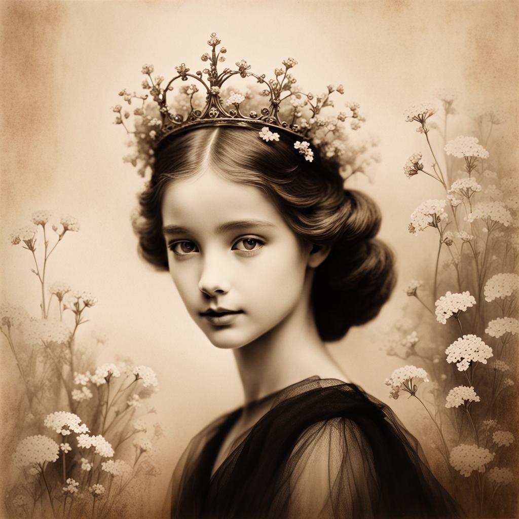 Ethereal Ballerina Portrait in Vintage Sepia Style