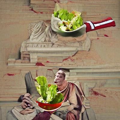 Julius Caesar Enjoys a Caesar Salad