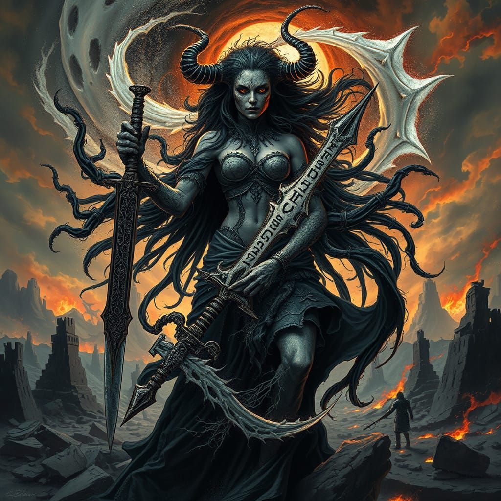 Dark Goddess of Chaos in a Twisted, Gothic Fantasy World