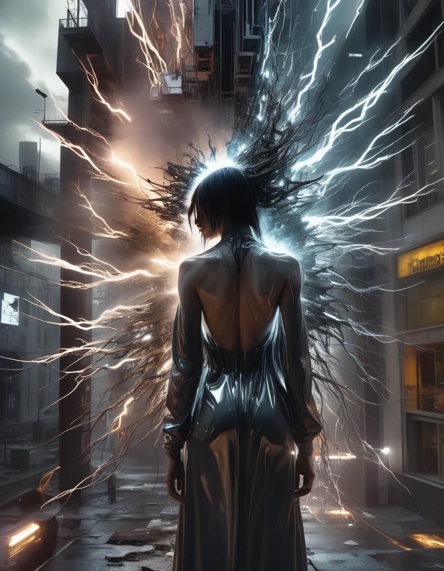 Digitally Disrupted Urban Landscape with Glitch Effects