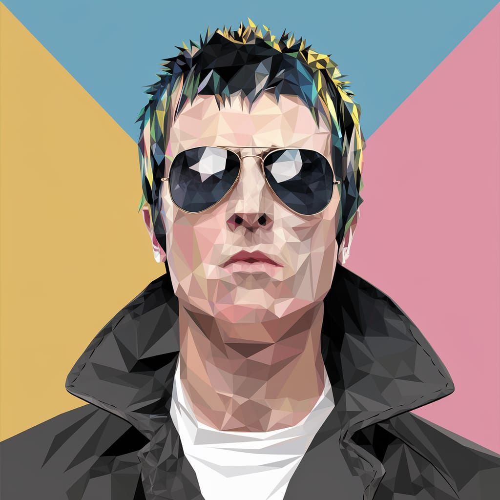 Liam Gallagher Pop Art Portrait in Bauhaus Style