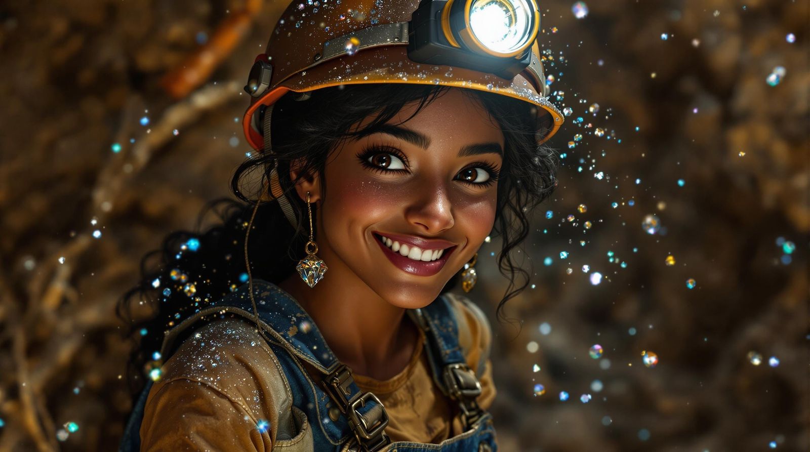 Glamorous Princess in the Depths of a Diamond Mine