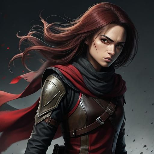 Mysterious Assassin Girl in Shadow