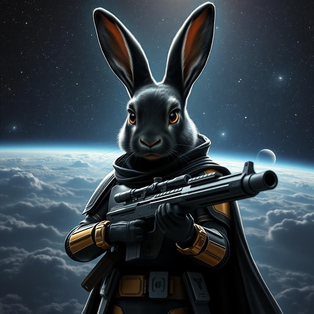 Black Rabbit Bounty Hunter in Sci-Fi Armor