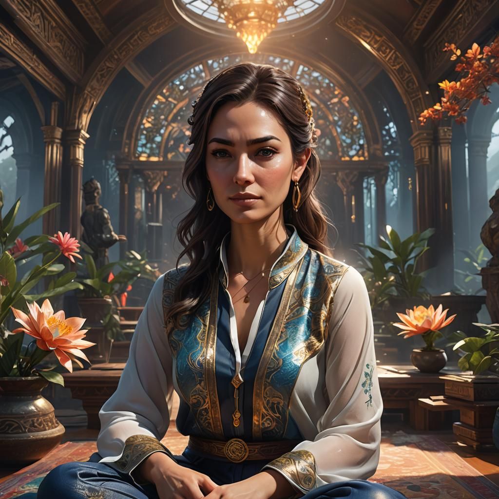 Meditating Executive: Fantasy Concept Art in 8k