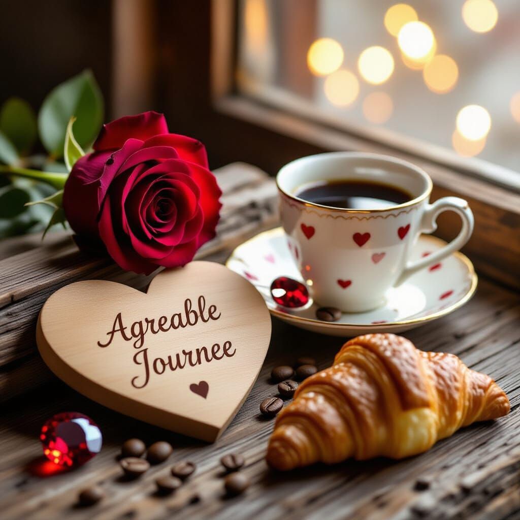 Romantic Crimson Rose and Ruby Scene in Golden Hour Light