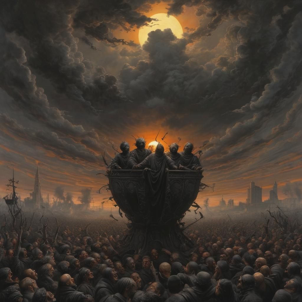 Twins Scream in Horror Under Orange Sun