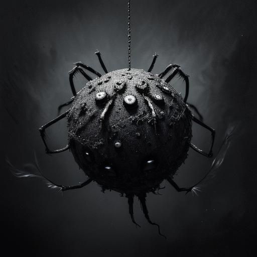 Surrealist Spider and Fly in Mid-Air