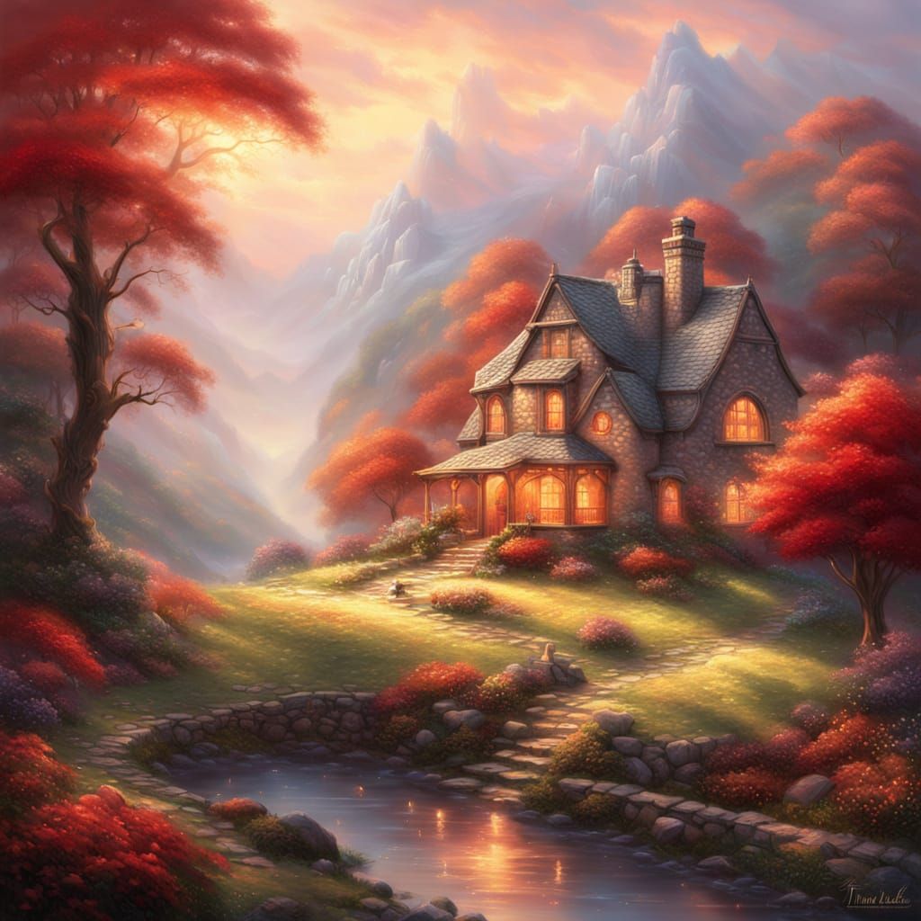 Ethereal Red Mist in Golden Light