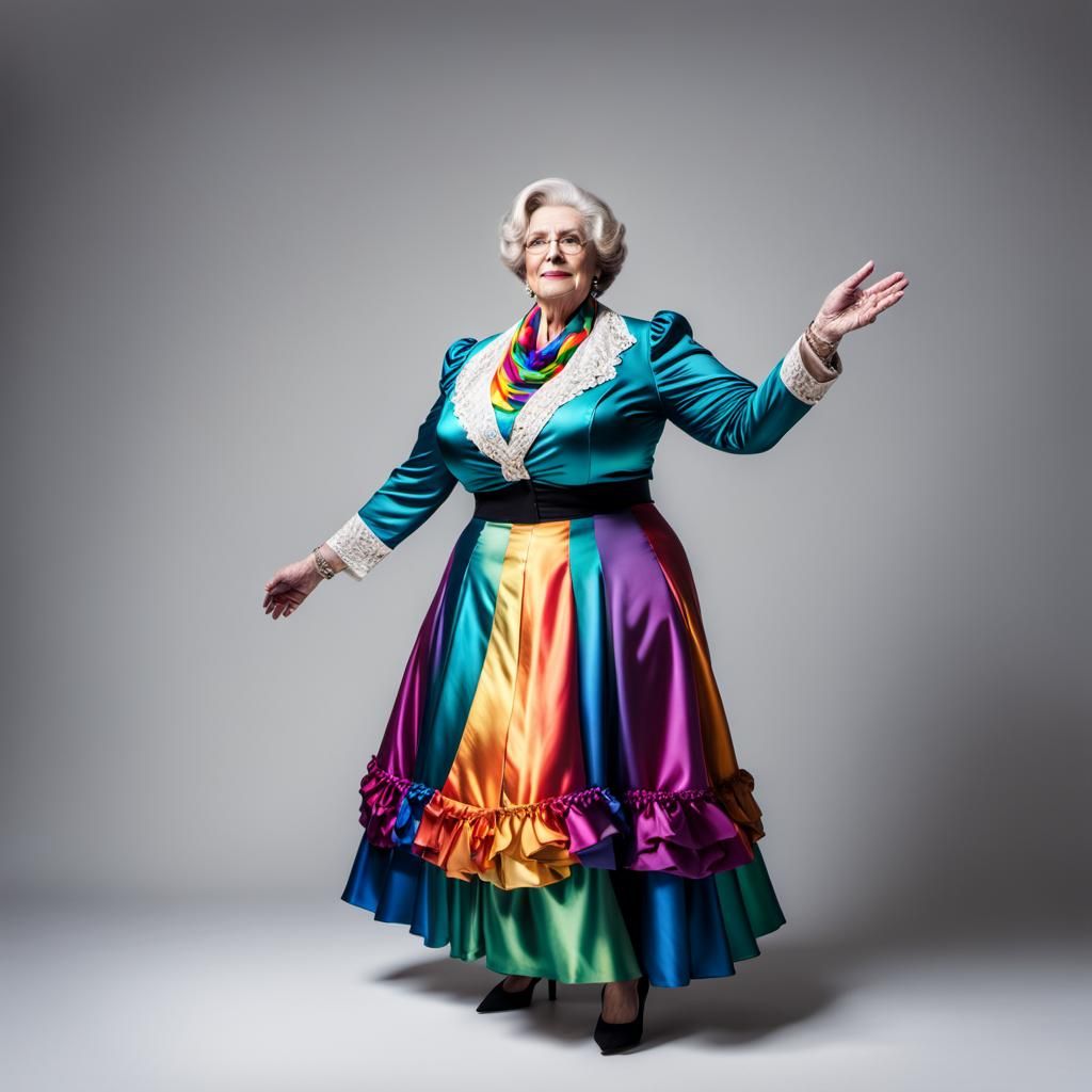 Composition of a majestic, female 60-year-old BBW Granny, we...