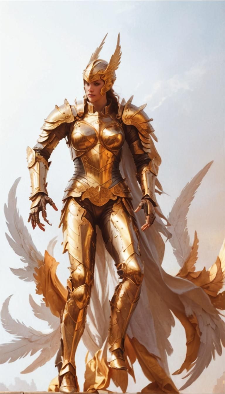 Winged Angel Portrait in Renaissance Style