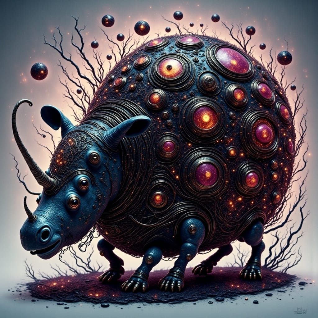 AI Generated Rhino with Intricate Details