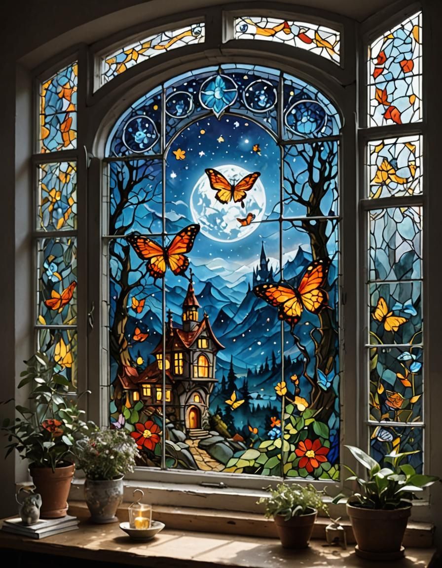 Magical Fairy Tale Scene Through a Window