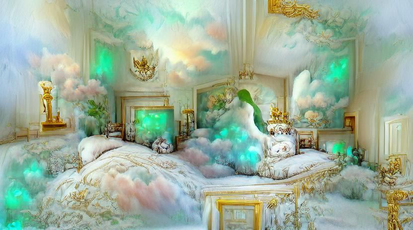 Rococo Dream Bedroom with Jade Owl