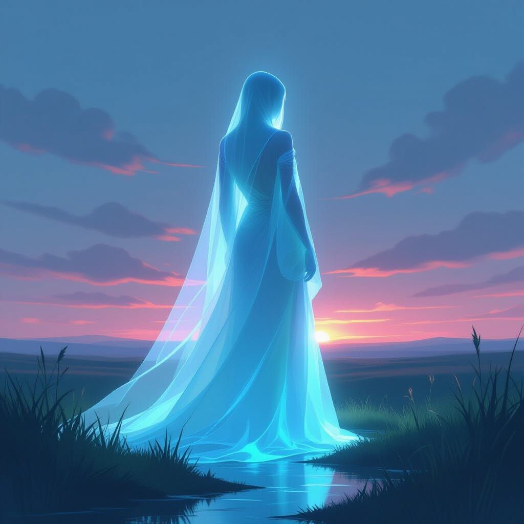 Ethereal Figure in Twilight Glow