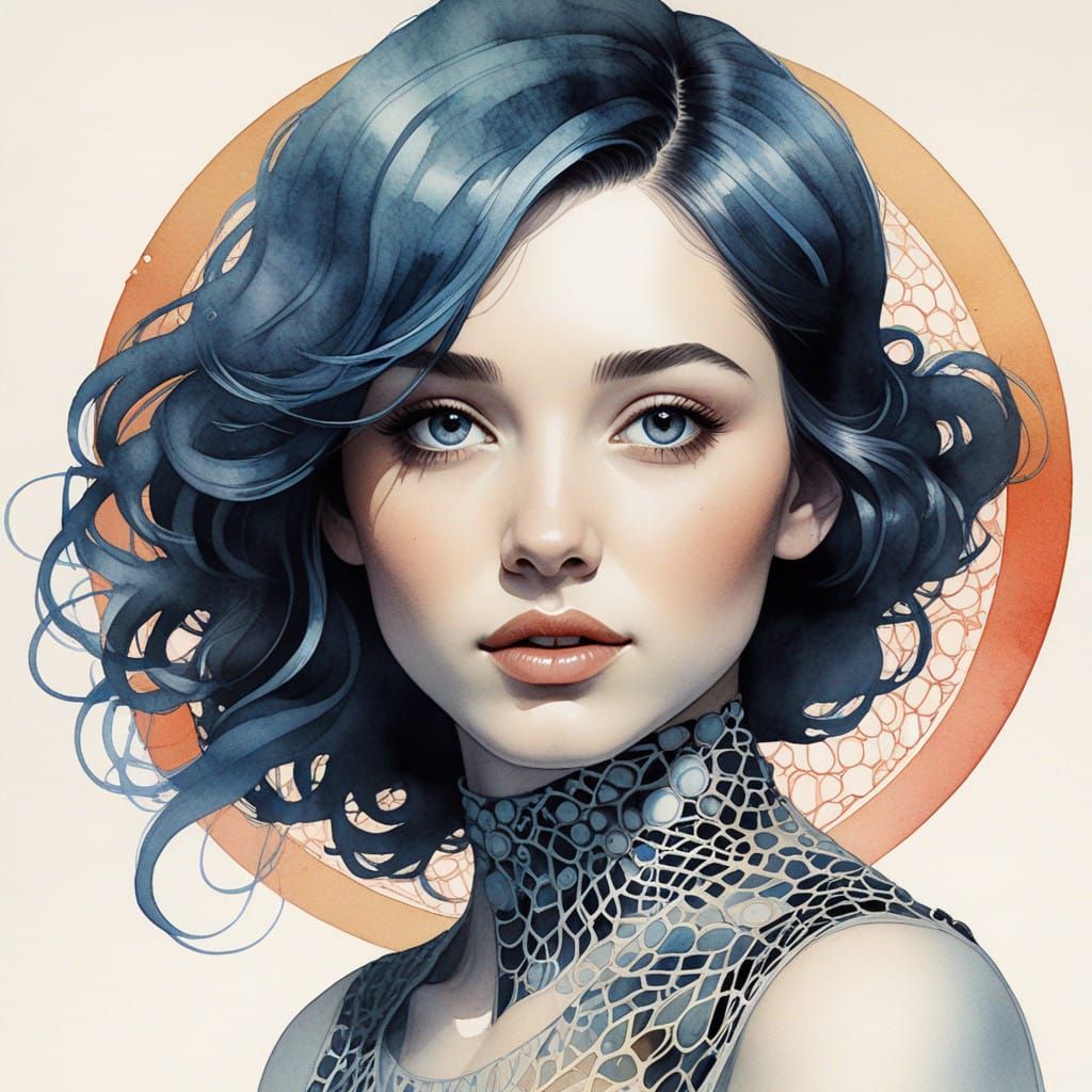 Molly in Watercolor Halftones