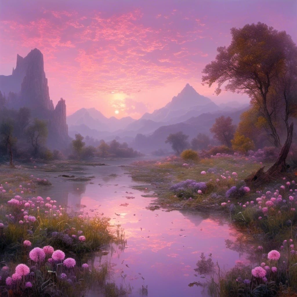 Surreal Landscape at Twilight