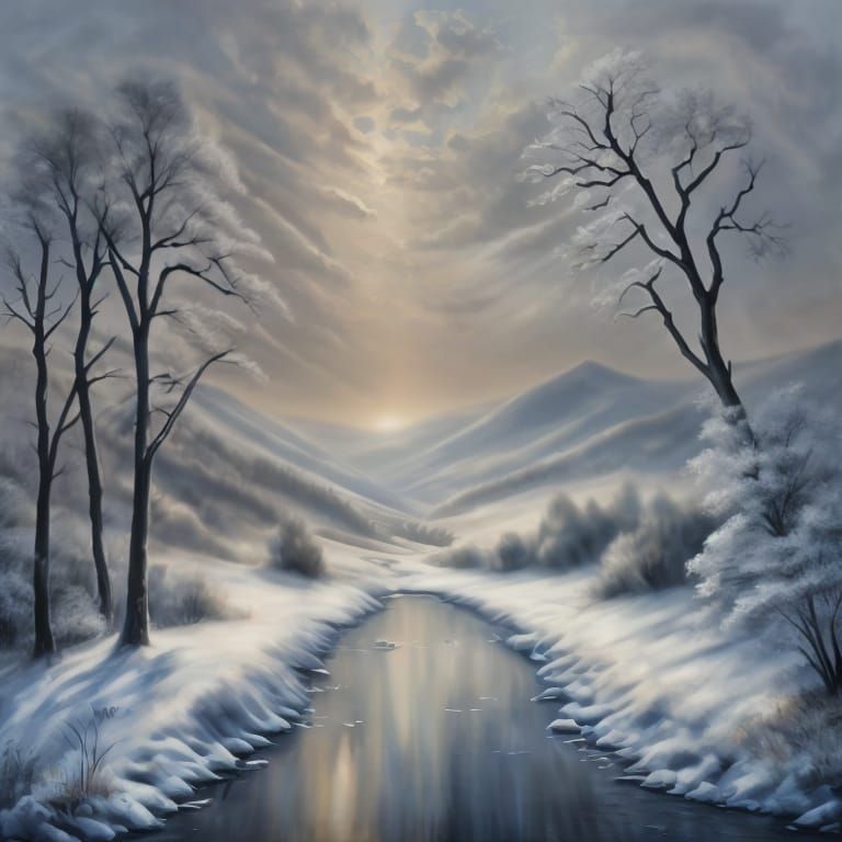 Snowy Forest Landscape in Winter