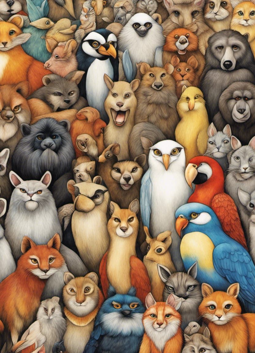 Multicolored animals