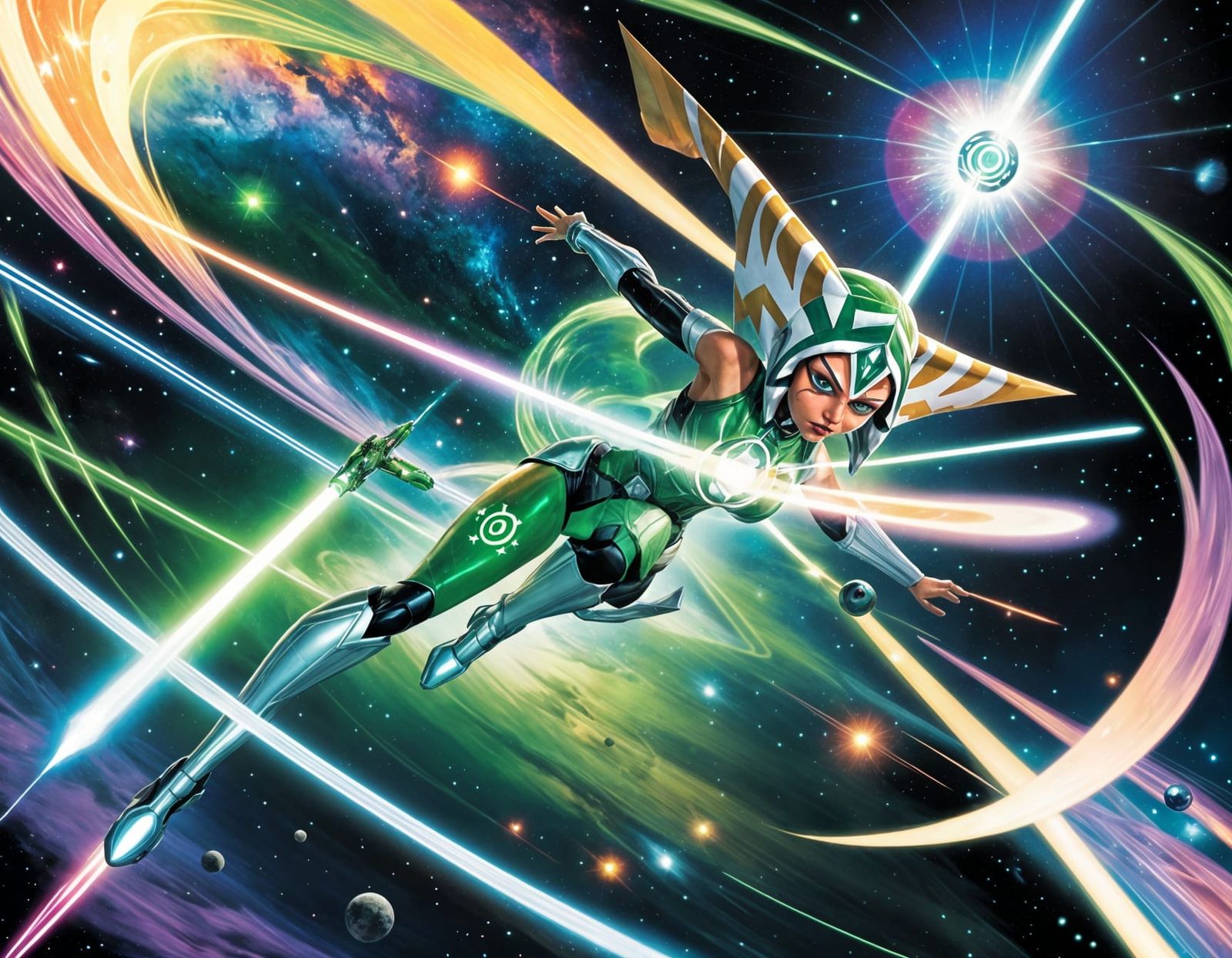 Ahsoka Tano as Green Lantern in Comic Art