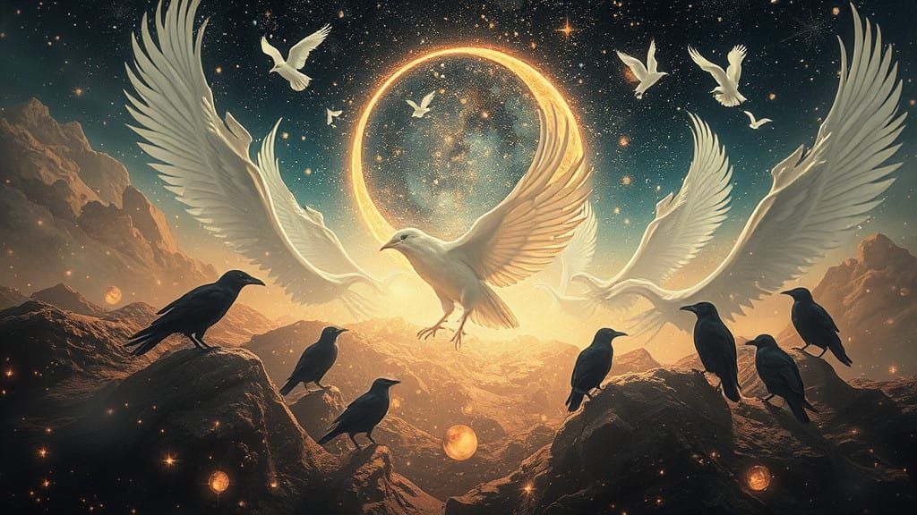 Surreal Astral World with Ethereal Creatures and Delicate Si...