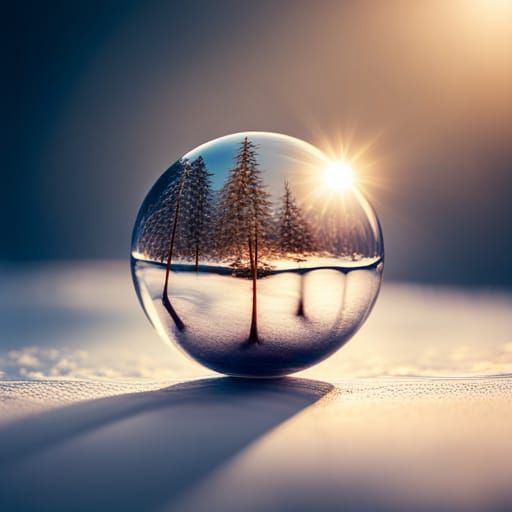 Photorealistic Glass Orb with Bokeh