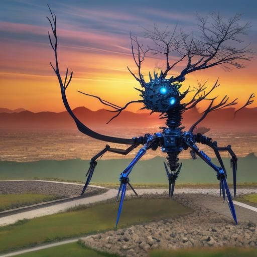 Futuristic Neuron Robot Design